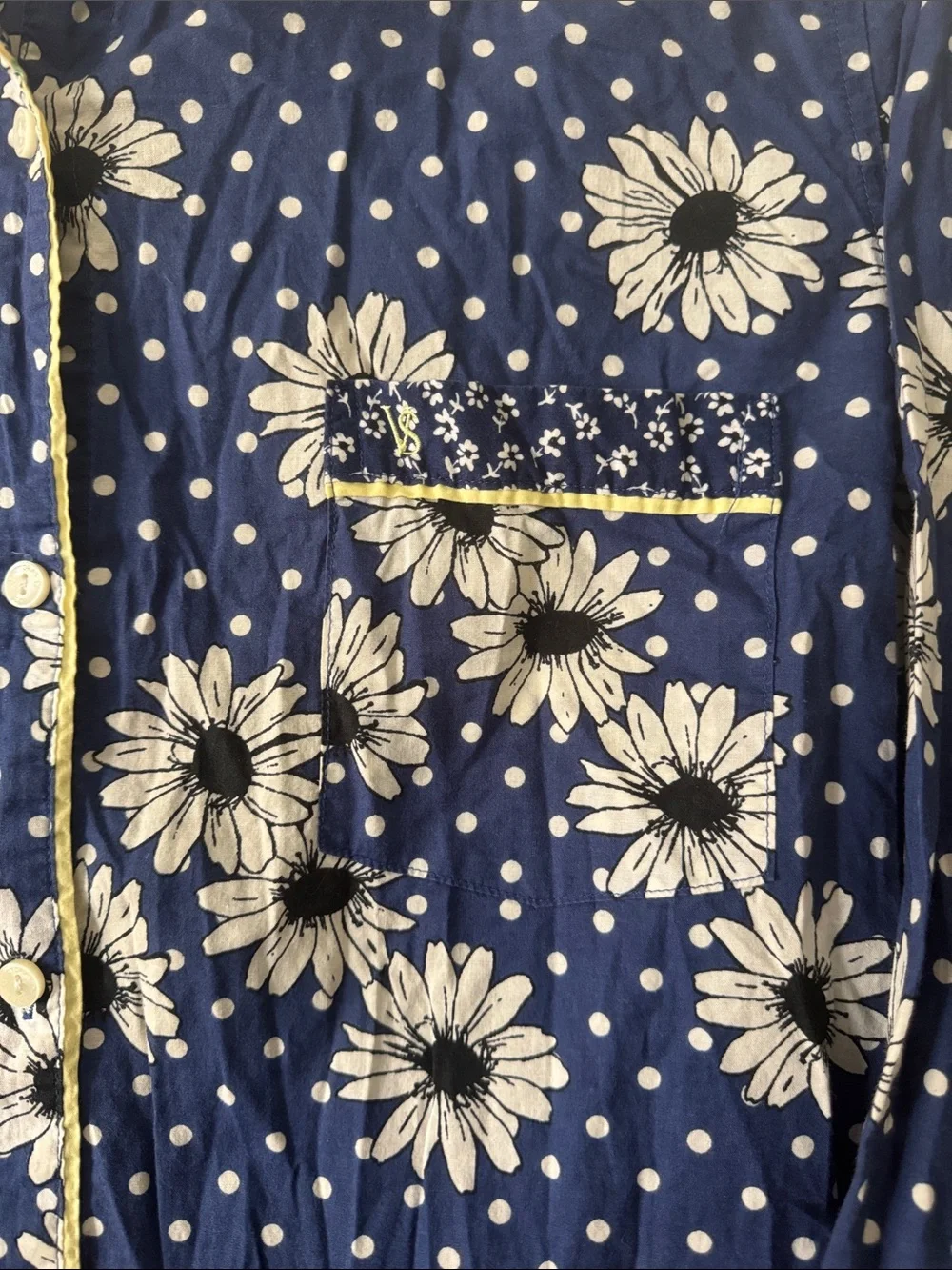Victoria’s Secret Floral Polka Dot Navy Women's Pajama Short Set size L